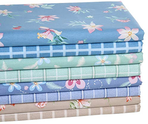 YYSZ Baumwollstoff Meterware Patchwork Stoffe DIY 8 Stück je 46x56cm Gewebe Quadrate Baumwolltuch Stoffreste Stoffpaket zum Nähen