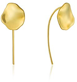 Ania Haie Damen-Ohrhänger Crush Disc Solid Drop Earrings 925er Silber One Size, Gold 32014149