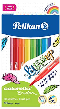Pelikan 814577 Faserschreiber Colorella Super Brush, 10 Stifte in Faltschachtel