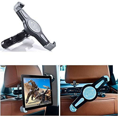 K-S-Trade Car Holder For Archos T80 Wi-Fi Compatible With Archos T80 Wi-Fi Motor Vehicle Car Headrests Bracket Tablet Support 360° Car Seat Backseat Holder Headrest Mount Black