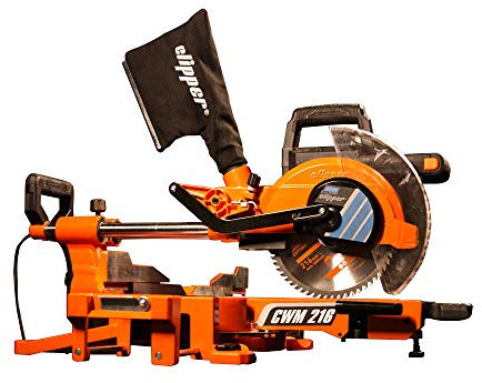 Norton Clipper Kapp-, Zug- und Gehrungssäge CWM 216 (1400W, Sägeblatt 216 mm, 5000 U/min, Laser Schnittführung, Gehrungs-Schnellarretierung, LED Licht) Kappsäge Zugsäge Kreissäge