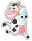 20cm! Hochwertiger Kühlschrank-Auto-Aufkleber Sticker Cartoon Comic Happy Cow Kuh With Milk Milch UV&Waschanlagenfest Decal