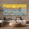 MuchoWow Leinwand Bilder, Einzigartige Wanddeko mit Rahmen, Der Sämann - Vincent van Gogh, Wandbilder Wohnzimmer, Deko Schlafzimmer 160x80 cm