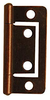 Onestopdiy 12 x Antique Effect 40mm Flush Mount Cabinet Door Hinge - Steel, Brass