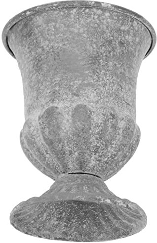 Cabilock Wrought Iron vase Classic urn for Outdoor Desk Topper Garden Propagator Rustic Flower Pot Metal Pitcher Vase Antique Rustic vase Large vase Ceramics