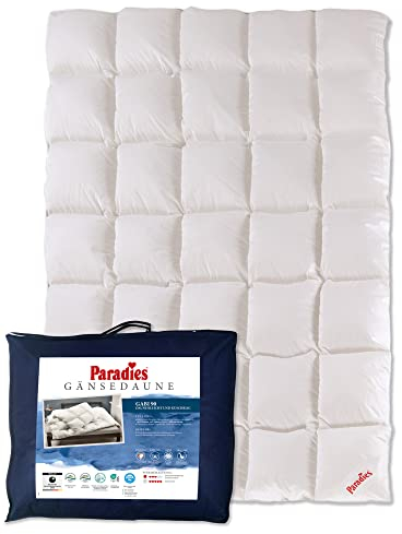 PARADIES Daunendecke 155x220 cm 840g - Gabi 90, Ganzjahresdecke mit 100% Baumwolle + RDS-zertifizierten Gänsedaunen/-Federn 90% Daunen + 10% Federn