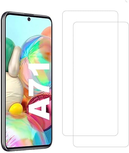 [2 Stück] Panzer Schutz Glas kompatibel mit Samsung Galaxy A71 Displayschutzfolie, Schutzfolie [kein Glas] 9H,100% Fingerabdrucksensor Nano-Tech