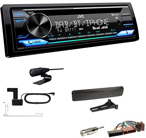 JVC KD-DB922BT 1-DIN Autoradio CD-Receiver Bluetooth DAB+ Digital Radio Einbauset passend für Ford Fiesta V 1995-2001 schwarz