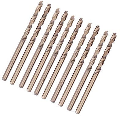 Juego de brocas de cobalto M35 HSS, 10 unidades, 1-5 mm, HSS-CO, para taladrar en acero inoxidable, chapa de hierro fundido, placa de acero, ángulo de hierro fundido (4,5 mm)