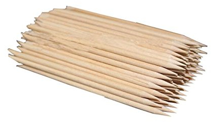 Palillos de manicura, 100 unidades, color naranja, herramienta de arte de madera, cutículas, pedicura, diseño de uñas, pegatinas autoadhesivas (como se muestra, talla única)