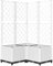 vidaXL Jardinière avec Treillis, Lit Surélevé, Bac à Fleurs, Pot de Plantes, Boîte à Fleurs Jardin Patio Terrasse, Blanc 80x80x136 cm PP