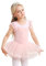 Mädchen Ballettkleidung Ballettkleid Baumwolle Tanzkleid Tutu Ballett Tütü Kinder Balletttrikot mit Rock Ballerina Kleid Rosa 7-9 Jahre