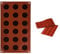 Silikomart 20.033.00.0060 SF033 Moule Forme Bordelaise Taille Mini 18 Cavités Silicone Terre Cuite & 20.013.00.0060 SF013 Moule Forme Tartelette 15 Cavités Silicone Terre Cuite Rouge