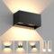 YrgePowk Wandleuchte mit Austauschbarer G9 LED Lamp, 18W 3000k Warmweiß Wandlampe IP65 Wasserdichte Aussenwandleuchte Auf und ab Einstellbarer Abstrahlwinkel Wandbeleuchtung（Schwarz）