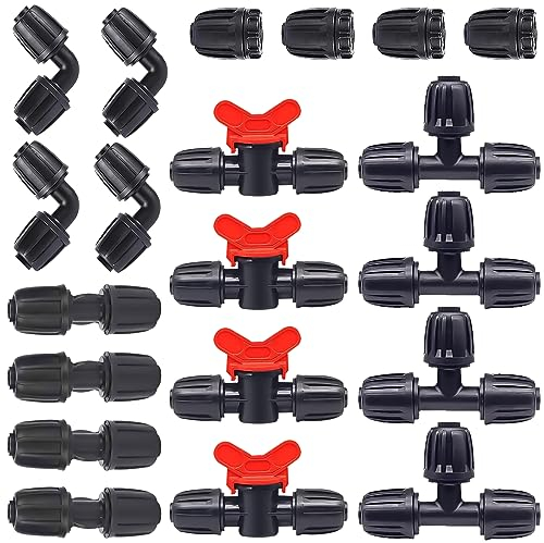 XTUDOU® 20 Pezzi Raccordi Tubo Irrigazione, Raccordi per Tubi Irrigazione Connettori per Tubo Antigoccia 1/2, per Tubo in PE da 16 mm Kit per Irrigazione
