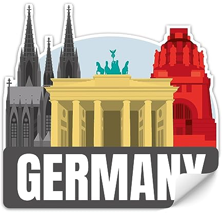 Finest Folia Länderaufkleber 10x9,5cm Wahrzeichen Sticker für Auto Koffer Wohnmobil Laptop selbstklebend wasserfest Länder Aufkleber R210 (01 Germany)