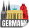 Finest Folia Länderaufkleber 10x9,5cm Wahrzeichen Sticker für Auto Koffer Wohnmobil Laptop selbstklebend wasserfest Länder Aufkleber R210 (01 Germany)
