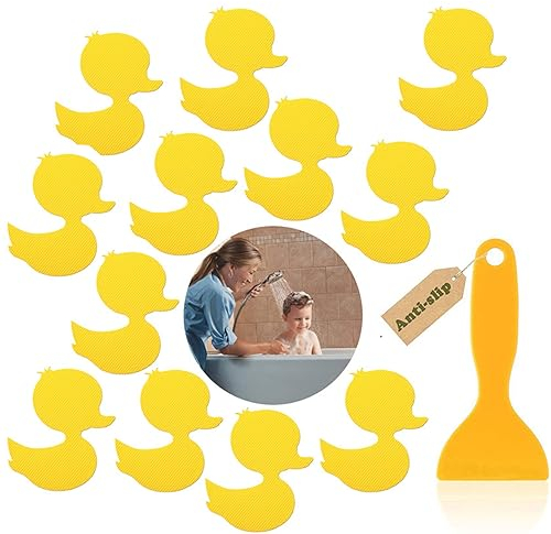 SURALIN 12 Stück Rutschfeste Duschaufkleber Kleine Ente Selbstklebende Anti Rutsch Antirutsch Aufkleber Sticker Anti-Rutsch Aufkleber Selbstklebende Badewannen Sticker