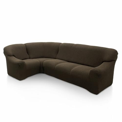 SOFASKINS super elastischer ecksofa überzug, waschbar, hochwertig, atmungsaktiv, bequem und langlebig, Sofa überzug, Einfach anzubringen, Maße (340-540 cm), Farbe Ante