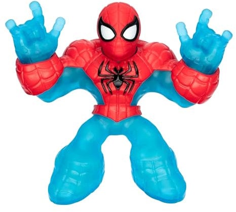 Heroes of Goo Jit Zu Glow Surge, Spider-Man élastique et Phosphorescent, Super-héros Marvel Spider-Man Super-élastique et Phosphorescent rempli d’Une Substance visqueuse, S'étire jusqu'à 3X sa Taille