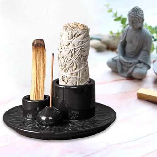 Porta-inciensos,Quemador de Incienso, Cuenco de Incienso Porta Incienso, Palo Santo, Soporte Incienso Varilla Hogar de Cenizas, la Decoración Sala de Estar, Yoga, Meditación
