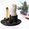 Porte-encens Bol d'encens 4 en 1 pour Chaque encens, encens, palo Santo, Sauge Blanche, bâtons d'encens et bougeoir, Plateau en céramique pour Salle de méditation Yoga (Noir)