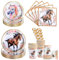 Aitsite Lot de 100 assiettes de fête motif cheval - Assiettes de fête d'anniversaire pour 20 invités - Vaisselle d'anniversaire cheval - Décoration de fête d'anniversaire d'enfant