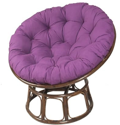 Hiseng Papasansessel Kissen Sitzauflage, Rundes Papasan Stuhlkissen, Rundes Dicke Stuhlkissen Bequem & Weich Sitzkissen Hängesessel für Indoor Outdoor Garten Stuhlauflage (100cm,Lila)