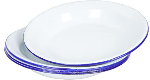 VINTORKY 4piezas Platos Esmaltados De Color Blanco Hogar Bandejas De Esmalte Multifunción Para Servir