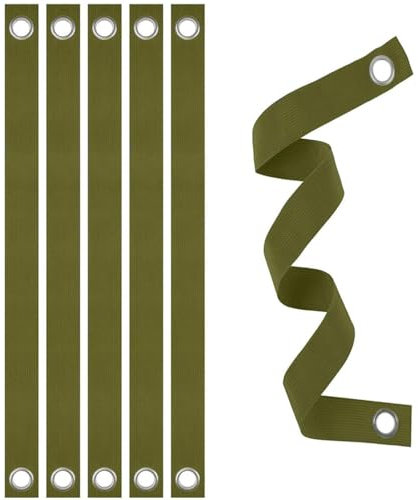 6 Pack Tree Straps 40x3.8cm, Tree Support Straps with Sturdy Grommets, Olive Plant Binding Belt for Plant Healthy Growth, Ideal for Garden, Yard & Woodland