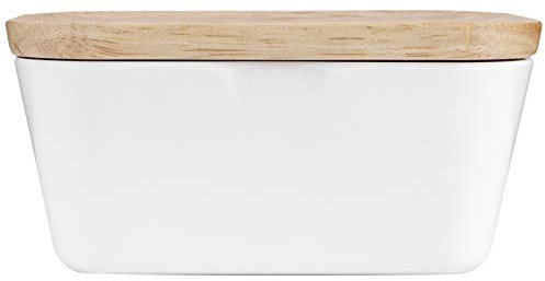 Sonew Butter Dish with Lid and Knife, Multifunctional Melamine Butter Dish Box Container, Kitchen Accessories, Butter Box for 250g Butter, White (250#)