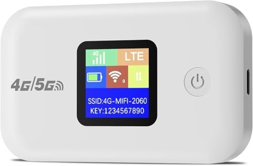Mobiler WLAN Router,4G Mobiler Hotspot unterstützt SIM Karten, Mobiles Internet 4G/LTE Router bis zu 150 Mbit/S, mit Typ-C Schnittstelle, 3000mAh Akku,Portable WLAN Router für unterwegs, Camper