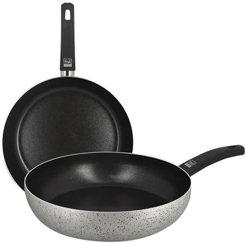MA MAISON Padella Alta Antiaderente Saltapasta in Alluminio per Cucinare - Adatta a Gas Vetroceramica e Fornelli Elettrici - Antigraffio + Manico Antiscivolo