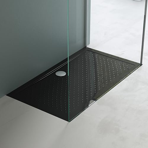 Mai & Mai Receveur de Douche Anti Glisse Bac à Douche Noir 80x140x4cm Rectangulaire LAR02