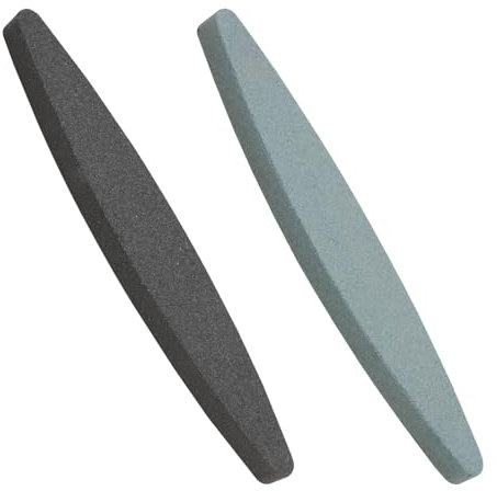 2 Pierre à Aiguiser 180/240 Grains Pour Faux, Pierre à Aiguiser en Carbure de Silicium et Oxyde D'aluminium, Aiguiseur de Couteau Professionel, Cisailles de Jardin Lames de Tondeuse à Gazon, Noir Bleu