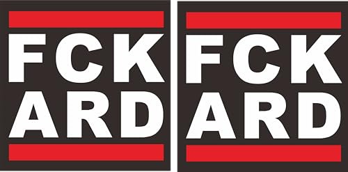 2er Set Autoaufkleber FCK ARD Aufkleber – Wetterfest & UV-beständig – 2 Stück 10x10 cm – Ideal gegen öffentlich-rechtliche Sender & Fake News – Für Auto, Laptop, Protest (ARD)