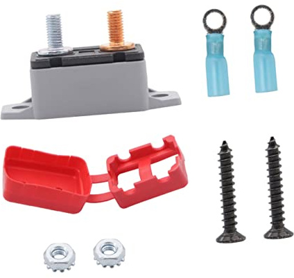 Cabilock Disjoncteur Manuel 50A 12V/24V avec Couvercle et Bornes Lot de 6 Set Voiture et Bateau Protection de Circuit Montage Facile