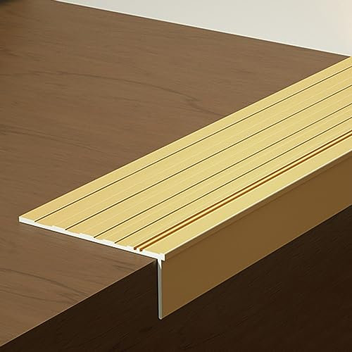 GAPECHNG Seuil de Marche En Métal, 5 X 2 Cm, Protection D'Angle Pour Marches D'Escalier En Moquette, Nez de Marche/Matte D