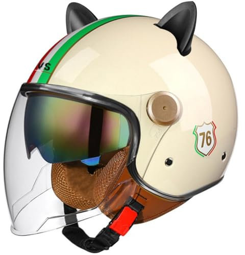 JCasque de Moto à Jet pour Hommes et Femmes Equipement d'équitation pour la Route Equipement d'équitation pour Les Loisirs Hors Route Rose M