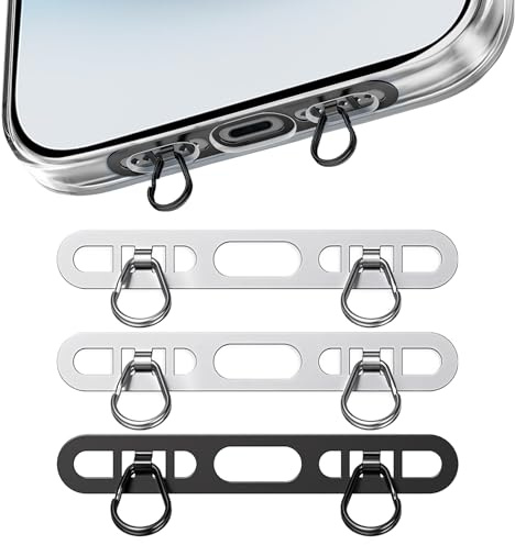 KEORHEZ 3 Stück Metall Handy Kette Halterung, Halterung Handykette, Handyband Halterung, Aus Edelstahl, dünn und stark, verhindert Herunterfallen Verlieren