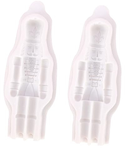 Cabilock 2pcs Christmas Nutcracker Silicone Baking Molds for Cookie Chocolate Fondant Cake Decorating DIY Crafts Non-Stick Nutcracker Soldier Moulds