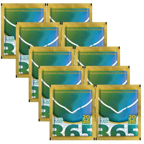 Fussball 365 2026 Sticker – 10 Stickertüten (50 Sticker) – Fußball Stickerkollektion