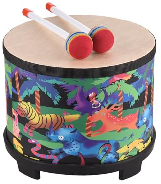 Floor Tom Drum, 8 Zoll Percussion Instrument Floor Drum Bongo Floor Drums mit 2 Schlägeln für Weihnachten Geburtstag Musikinstrument