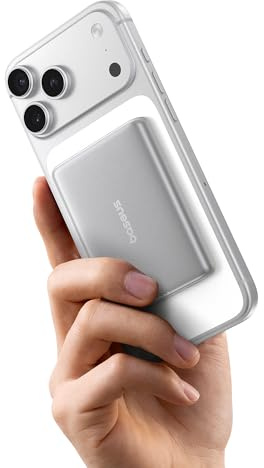 Baseus Picogo AM31 Power Bank MagSafe 5000mAh, 20W Batteria Magnetica Ultra Sottile, Ricarica Rapida, Batteria Esterna Wireless con cavo USB-C per iPhone 17/16/15/14/13/12, Titanium