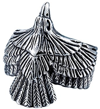 PAMTIER Herren Edelstahl Jahrgang Fliegend Adler Ring Band Falke Tier Entwurf Silber Größe 70 (22.3)
