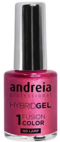 Andreia Professional Hybrid Gel Nail Polish - 2 Steps and No Lamp Required Long Lasting and Easy Removal - Fusion Color H51 Pink | Shades of Metallic Red