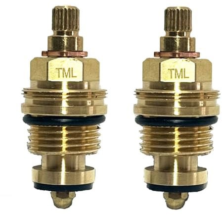 2 x Standard Tap Valves Headwork Compression washer gland Valve 1/2 BSP 20 teeth