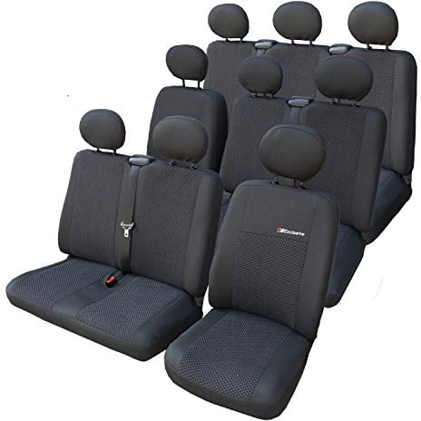 ERJOT Exclusive Arnold Maßgefertigte kompatibel mit VW T5 Transporter Bus 9-Sitzer Autositzbezüge Sitzbezüge