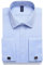 siliteelon Mens Double Cuff Long Sleeve Dress Shirts Cufflinks Included Color: Blue, Size: 17.5 Neck-34/35 Sleeve