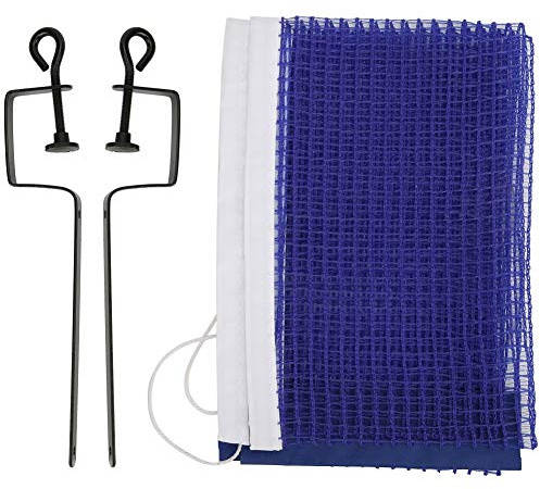 MAGT Tischtennisnetz, Tragbar Polyester Tischtennis Netz mit Metall Halterung, Tischtennisplatte Ersatz Zubehör (Blau)